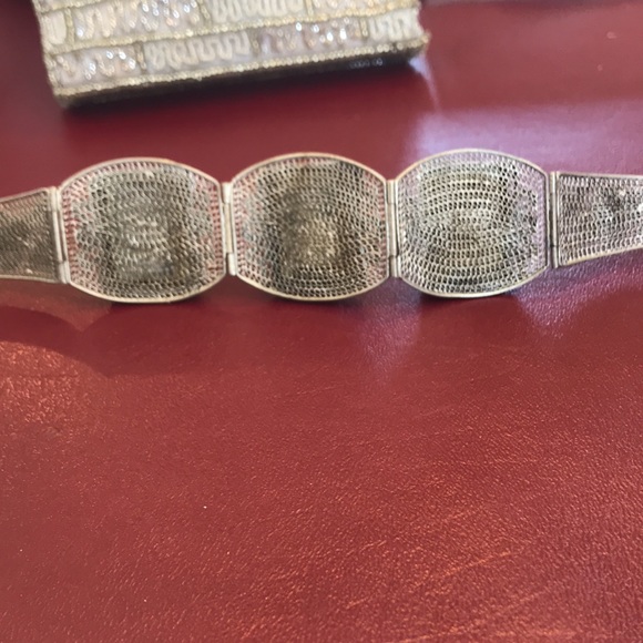 Vtg Chinese Filigree bracelet with Carved Bone - Picture 11 of 12